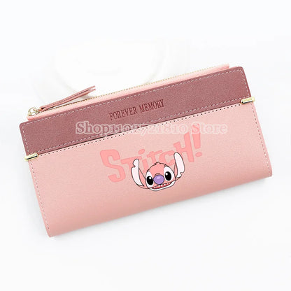 Disney Stitch Wallet for Women – Large Capacity Cartoon Coin Purse & Card Holder Clutch