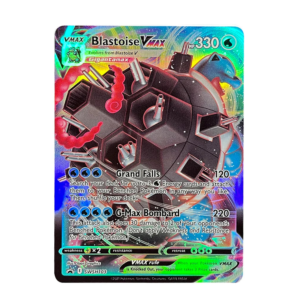 PKM Holographic Trading Cards – Charizard EX, GX, Rainbow Blastoise VMAX, Darkrai VSTAR for Collectors, Battles & Gifts