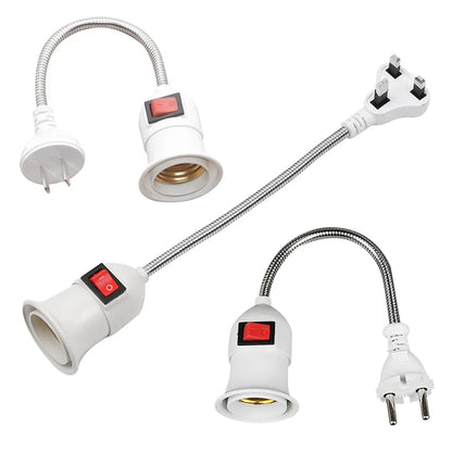 Convenient Lighting Solution: Direct Plug Swivel Lamp Head with E27 Large Screw Lamp Holder - Universal Hose Type with Switch for Versatile Use