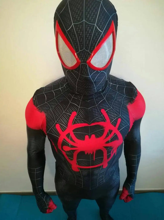 Newest Anime Spiderman Miles Morales 3D Print Cosplay Costume – Adult Superhero Halloween Zentai Bodysuit