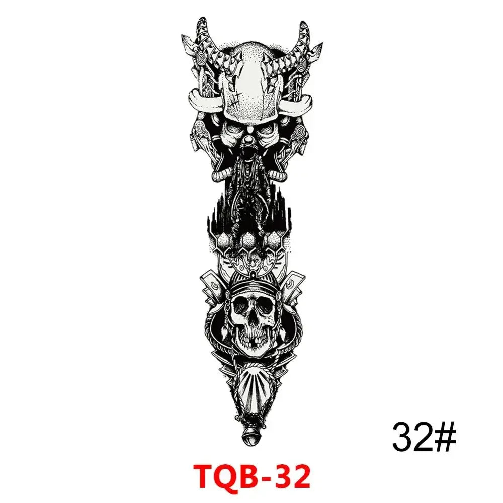 16 Designs Full Arm Temporary Tattoo Sleeves - Waterproof Body Art Stickers for Men & Women Fashion Style