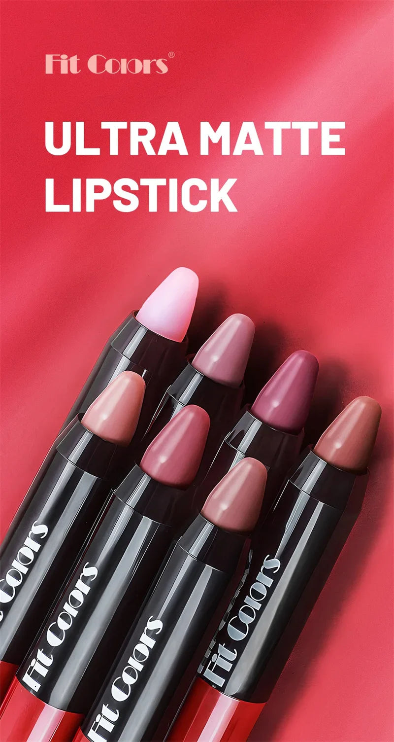8-Color Velvet Matte Lipstick Pencil – Waterproof, Long-Lasting Sexy Red Lip Tint Non-Stick Makeup Pen