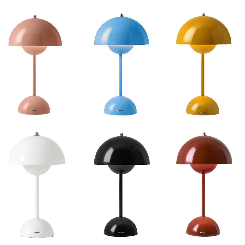 Rechargeable Mushroom Flower Bud LED Table Lamp: Simple Modern Touch Night Light for Bedroom and Dining - Desk Decor