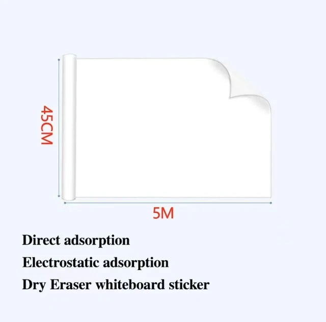 45CM Reusable Whiteboard – Static Adhesive Dry-Erase Board, Easy to Apply & Remove Without Wall Damage