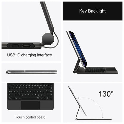 Magic Keyboard for iPad Pro 11/12.9, Air 4/5 & iPad 10th Gen – Smart Magnetic Case & Cover
