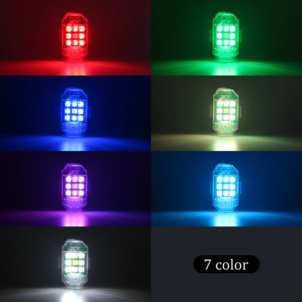 1/2/4PCS Remote RC LED Flash Lights – Wireless Warning Lights for Motorcycles, Drones & RC Aircraft