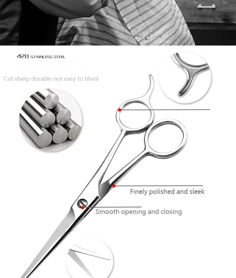 Professional Hairdressing Barber Scissors – Stainless Steel Hair Cutting Shears for Salon & Barbers