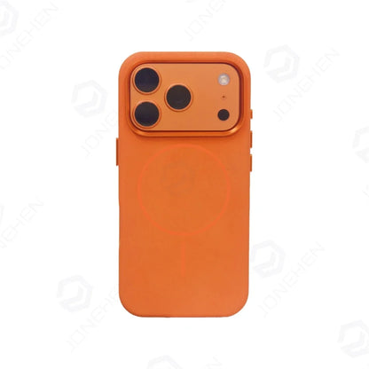 Business Matte Leather MagSafe Case - Magnetic Alloy Lens Cover for iPhone 13, 14, 15, 16 & 17 Air/Pro Max