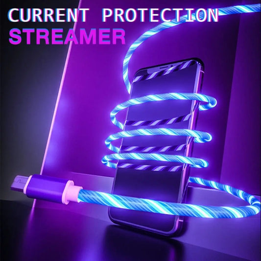 LED Luminous Type-C Charging Cable - Fast Charging Mobile Phone Data Cord, Glowing Charge Wire