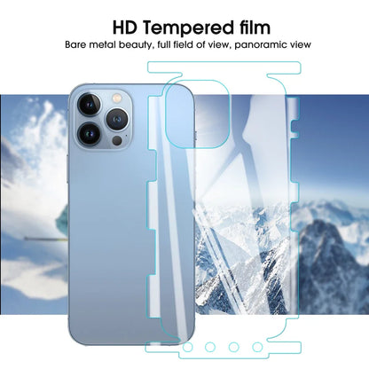 3 Sets Back Hydrogel Film Border Frame Stickers — Full Cover Back Screen Protectors for iPhone 16 Pro, 15, 14, 13, 12 Pro Max Plus
