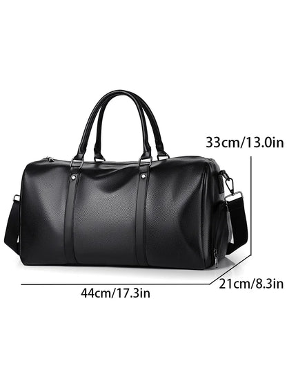 Retro Short Trip Bag – Large Capacity PU Waterproof Sports & Fitness Motorcycle Leisure Bag