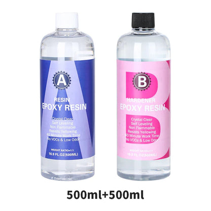 1:1 Crystal Clear Epoxy Resin Kit – High Gloss, Bubble-Free Art Resin for Coating, Casting & DIY Jewelry Making
