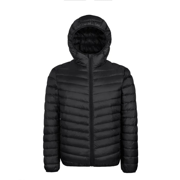 2024 Men’s Ultra-Light Down Jacket – 90% White Duck Down Hooded Thermal Feather Coat