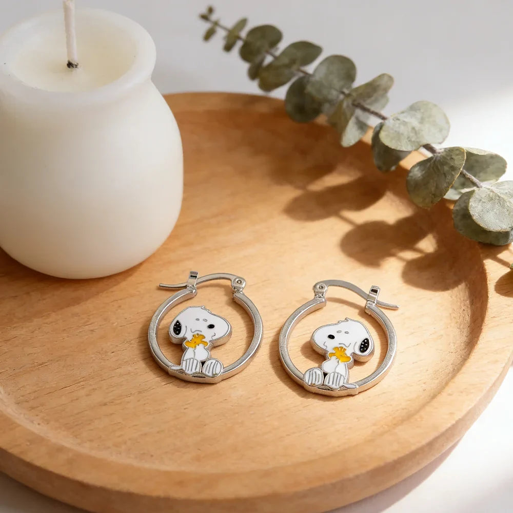 Snoopy Dog Earrings - Cute Puppy Cartoon Jewelry for Women, Anime Lover Holiday Gift