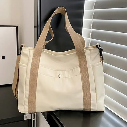Large Capacity Nylon Crossbody Bag - Casual Messenger Shoulder Tote with Removable Strap
