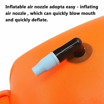 Inflatable Swimming Buoy Tow Float – Double Air Bag with Waist Belt, Dry Bag for Water Sports & Swimming Storage