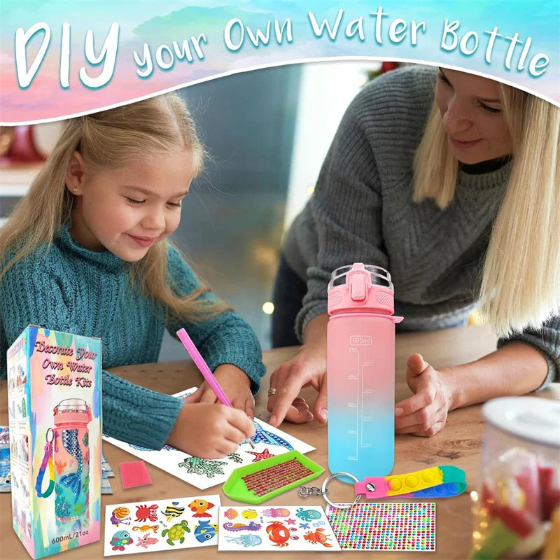 DIY Water Bottle Decoration Kit for Girls - Mermaid Arts & Crafts, Birthday & Christmas Gift