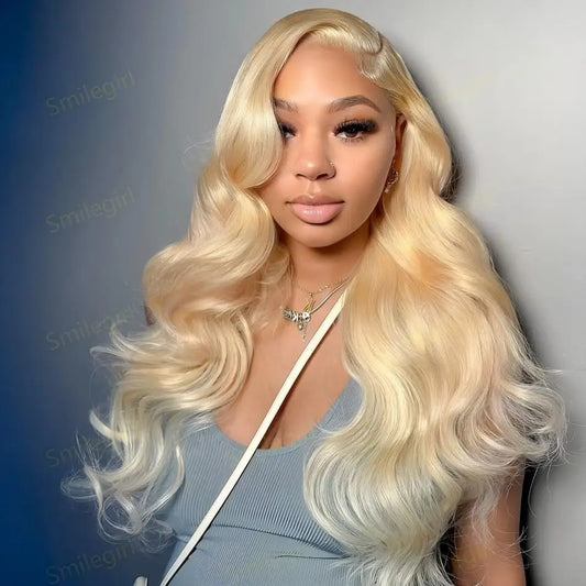 13x6 HD Lace Frontal Wig – 13x4 Transparent 613 Blonde Body Wave Human Hair Wig, 250 Density