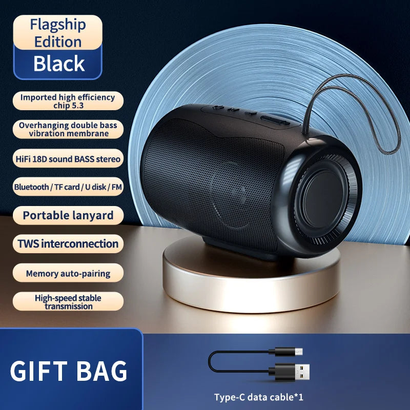 TSN-1 Portable Bluetooth Speaker - Wireless 5.3 Stereo Speaker with FM, USB, SD & AUX