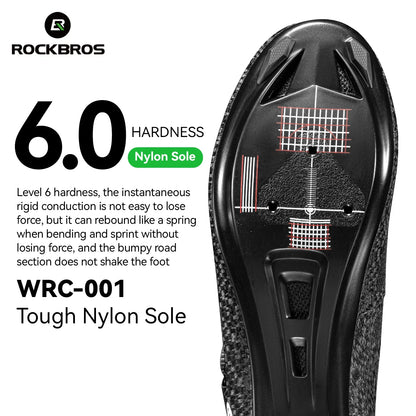 ROCKBROS Cycling Shoes - Professional Road Bike Self-Locking SPD Cleat Shoes with Knob Buckle Fastening
