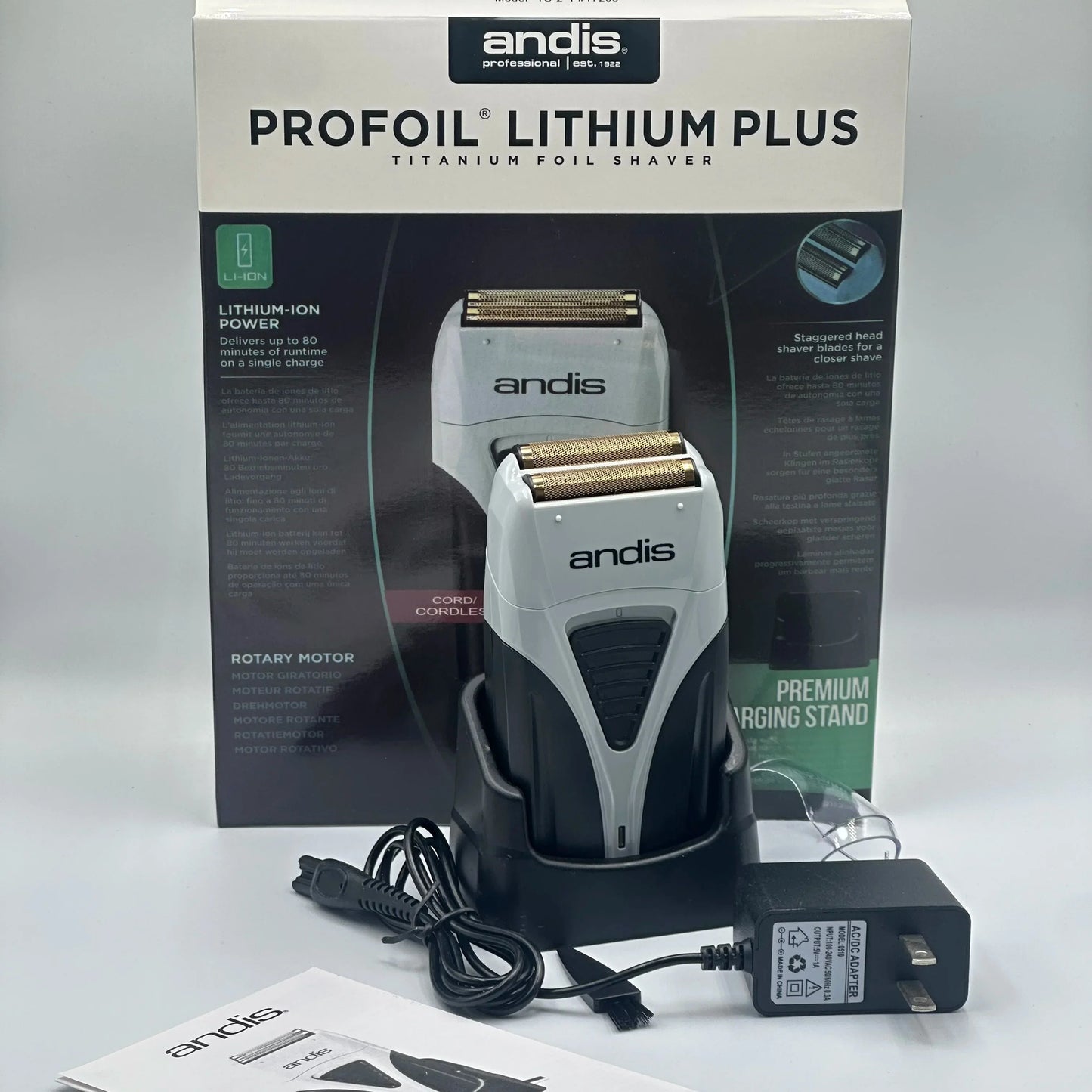 Andis Profoil Lithium Plus 17205 Electric Shaver – Barber Hair & Beard Razor for Men, Bald Shaving Machine
