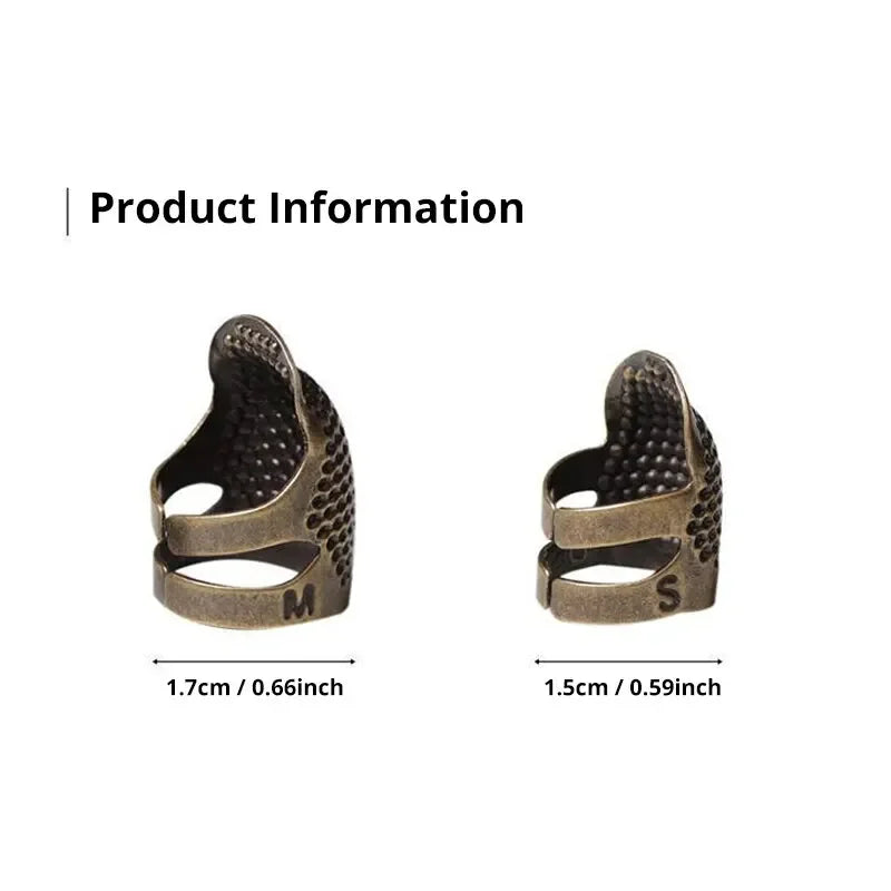 Copper Sewing Thimble – Retro Finger Protector with Anti-Slip Design for Safe Sewing | Essential Sewing Kit Accessory
