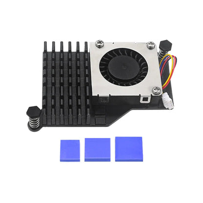 Raspberry Pi 5 Active Cooler — Aluminum Heatsink with PWM Adjustable Fan, Black/Silver/Blue Cooling Radiator for Pi 5