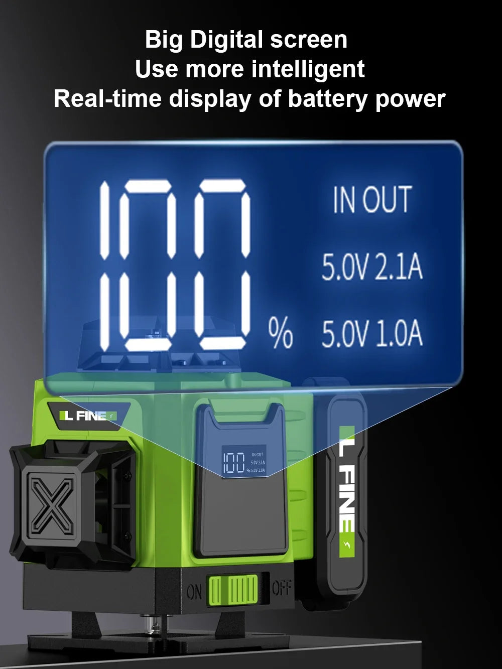 LFINE 3D/4D Laser Level — 12/16 Line Horizontal & Vertical Self-Leveling 360° Laser with Remote Control (8 Lines)