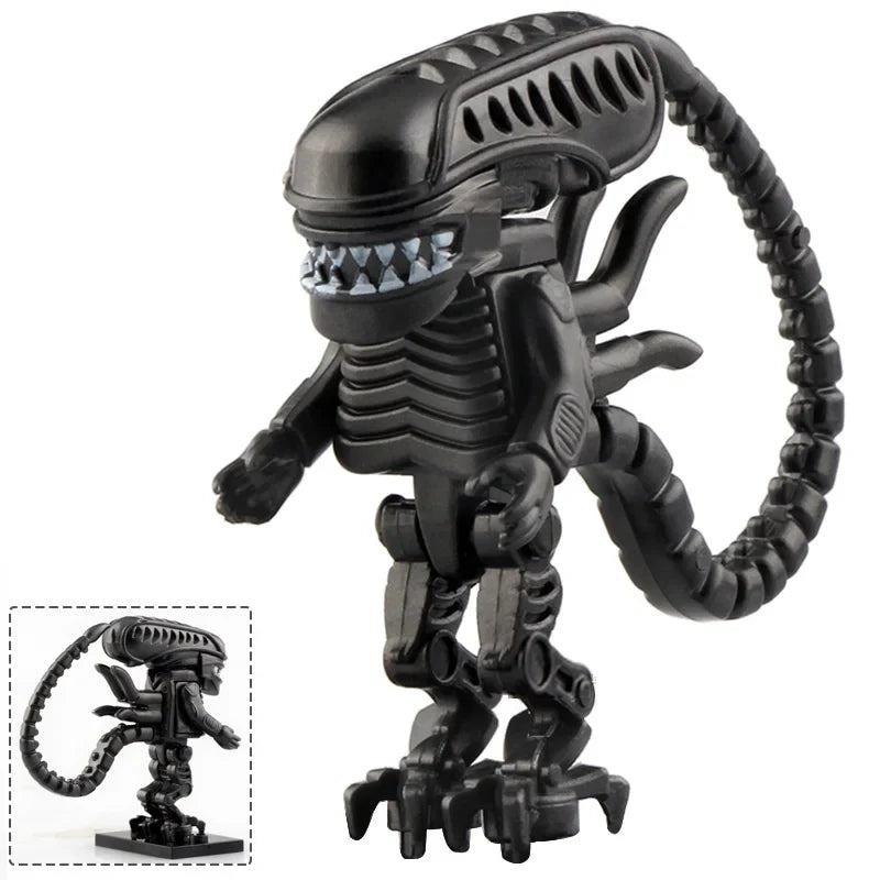 Locking Alien Action Figure — Prometheus Ice Monster Robot Building Blocks Toy, Educational Gift for Children
