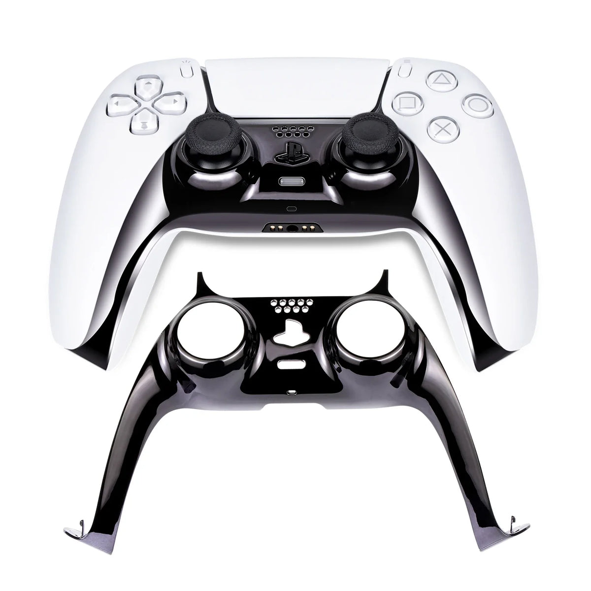 PS5 Glossy Chrome Controller Shell - DIY Replacement Cover for PS5 Slim
