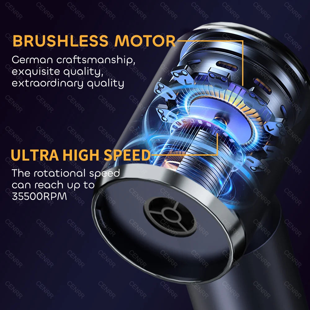 CENRR 210000PA Mini Wireless Car Vacuum Cleaner – Powerful Handheld Portable Cleaning Machine