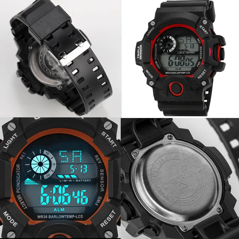 Men’s Sports Digital Watch – Large Dial Military Style Wristwatch, Waterproof Multifunctional Electronic Watch with Luminous Display & Alarm for Active Wear & Outdoor Use