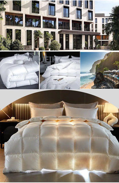 Winter Cotton Goose Down Quilt – Super Soft Fluffy Duvet for Queen & King Size, Four Seasons Blanket 220x240