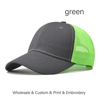 Custom Embroidered Baseball Cap - DIY Logo Mesh Hat for Men & Women, Adjustable Cotton Unisex Cap