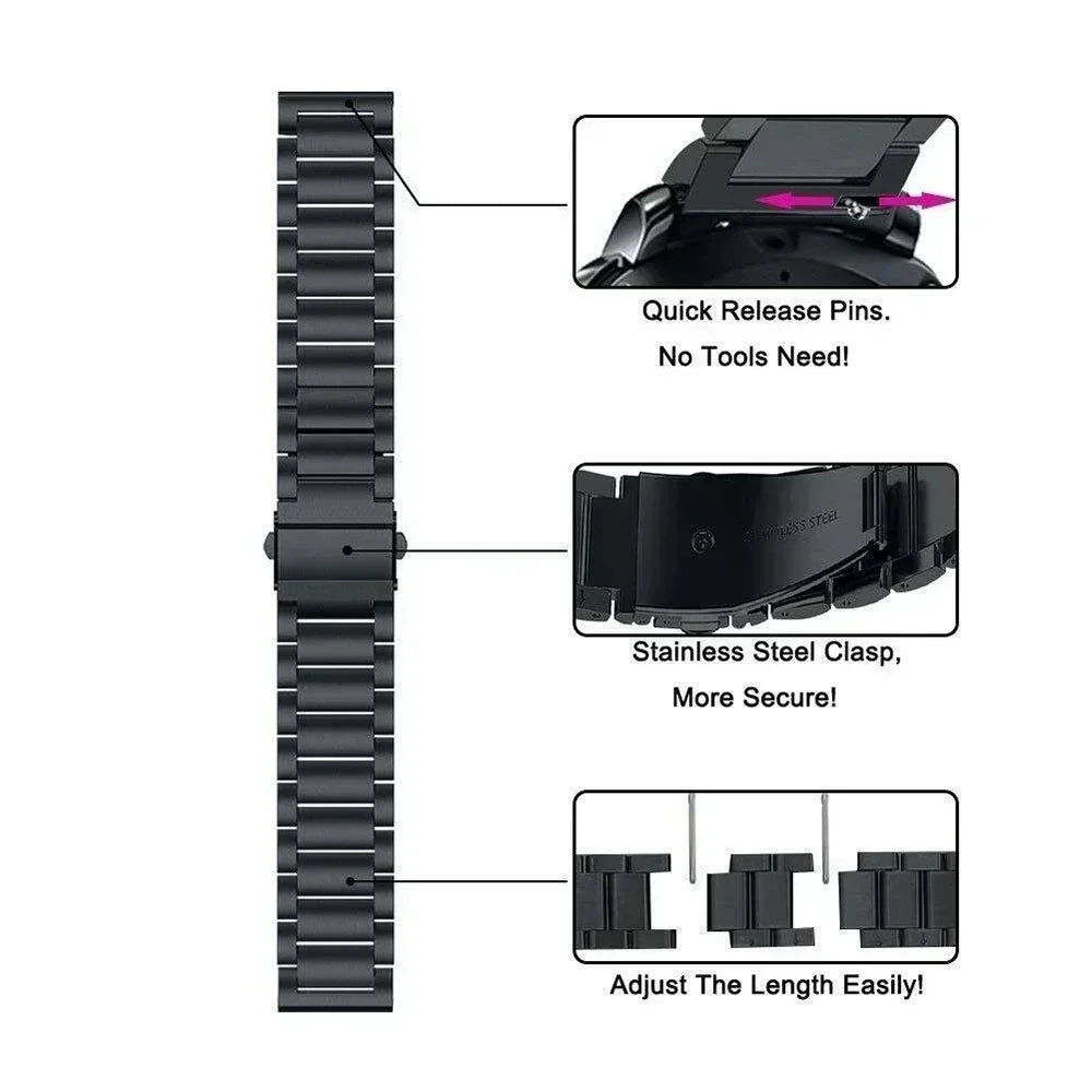Stainless Steel Replacement Watch Band for NORTH EDGE APACHE-46 Smartwatch – Metal Bracelet Wrist Strap Correa for APACHE 46