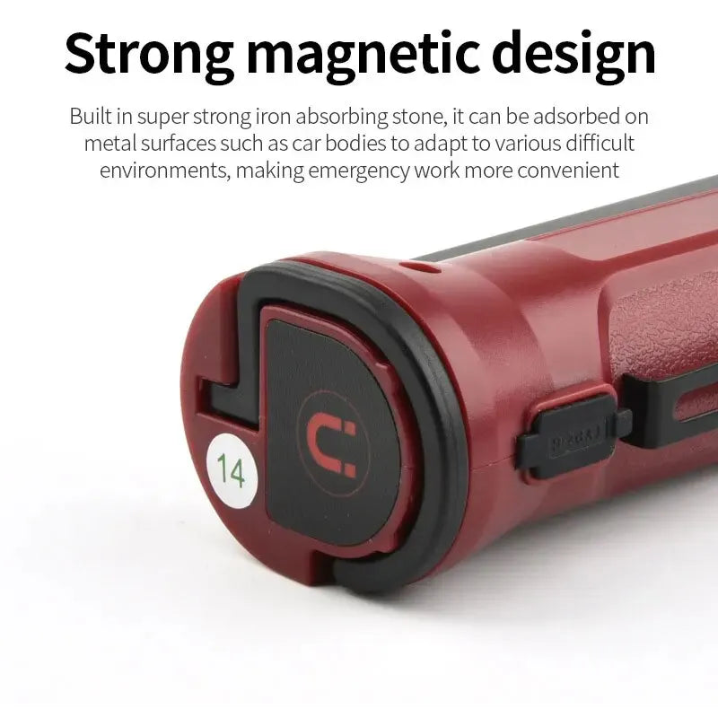 COB Work Light – 180° Folding USB Rechargeable Flashlight with Hanging Hook & Magnetic Base for Camping & Emergency Repair