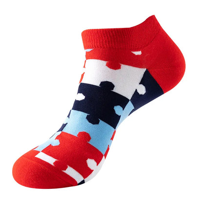 Combed Cotton Ankle Socks for Men & Women - Funny Beer, Fruit & Food Novelty Low Cut Socks (EU 38-43)