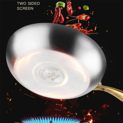 316 Stainless Steel Frying Pan – Uncoated Non-Stick Cooking Pot for Gas & Induction Stoves