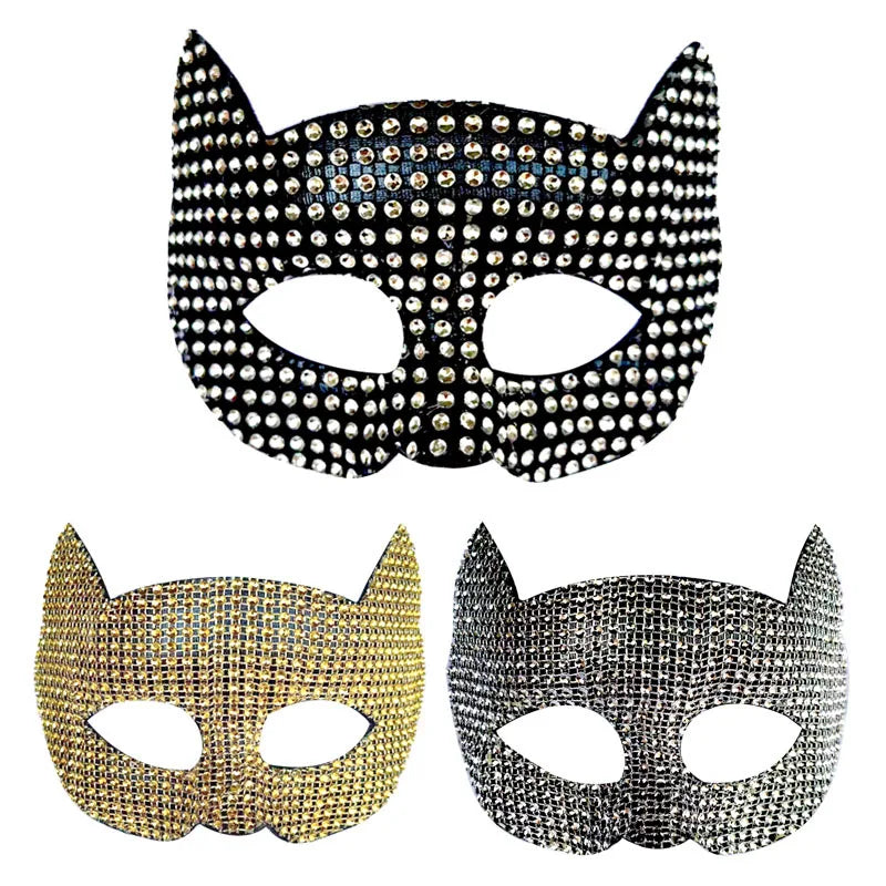Shiny Cat Ear Mask - Bling Kitten Cosplay Halloween Party Accessory Set