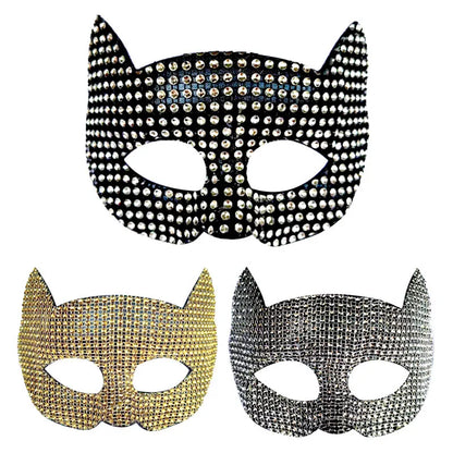 Shiny Cat Ear Mask - Bling Kitten Cosplay Halloween Party Accessory Set