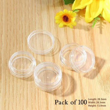 50Pcs Transparent Plastic Jewelry & Bead Storage Box Set – Small Round Containers for Makeup & Organizer