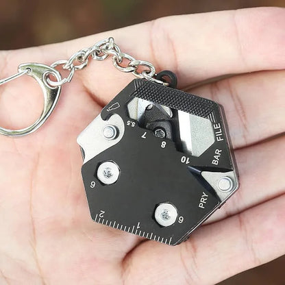 Multifunctional Hexagon Coin Outdoor EDC Tool: Folding Coin Knife Keychain Screwdriver Pocket Gear