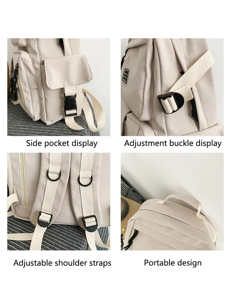 Multi-Pocket Nylon Backpack — Large-Capacity School & Computer Bag for Men & Women