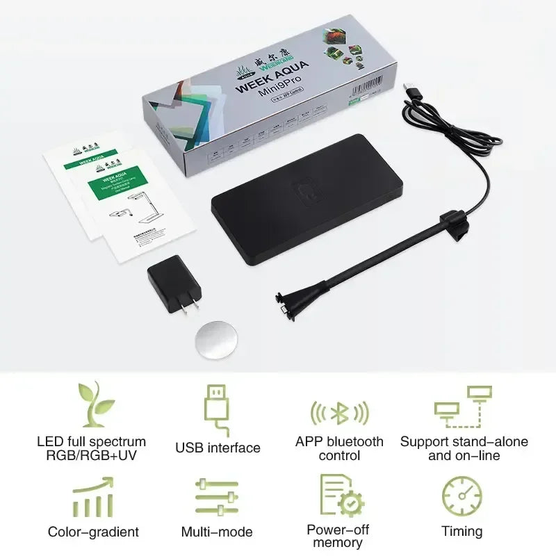 WEEK AQUA USB Aquarium Light – Full Spectrum LED for Plant Growth, Nano & Microlandscape Aquariums