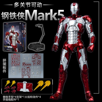 1:7 Original FondJoy Iron Man Action Figures – MK42, MK43, MK5, MK6, MK7 DIY Model, Tony Stark Legend Collection Toy for Kids Gift