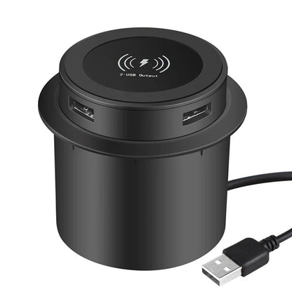 30W Wireless Desktop Charger – Fast Wireless Charging for iPhone, Samsung, Huawei, Xiaomi | Dual USB Phone Charging Station