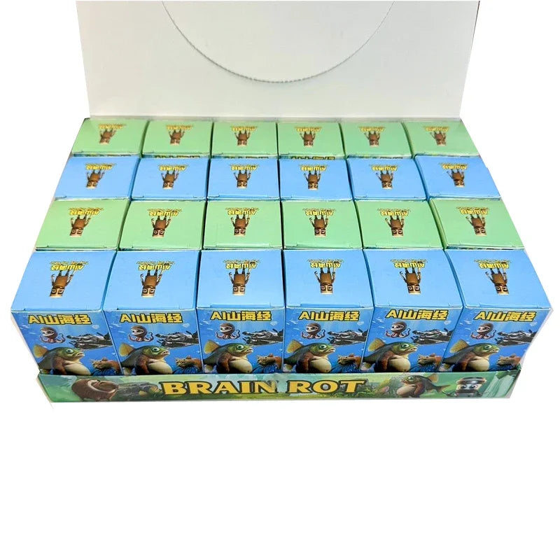 24PCS Tungtungtung Sahur Blind Box Toys — Tralala Shark, Bombardinocrocodilo Figures, Moveable Keychain Collectible Set