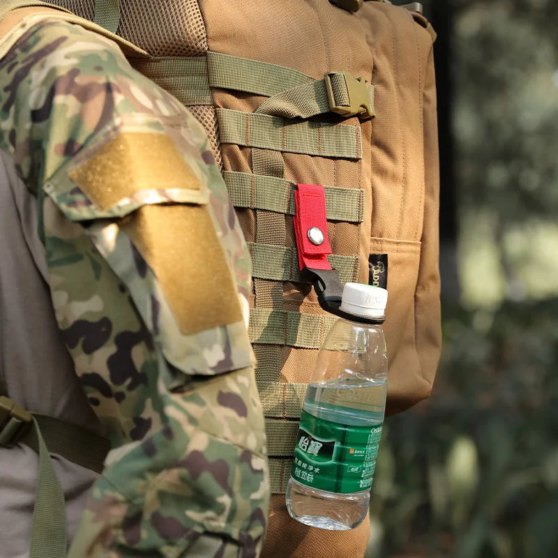Webbing Buckle Hook Water Bottle Holder Clip - Outdoor Military Nylon EDC Climb Carabiner - Convenient Backpack Hanger for Camping and Hiking