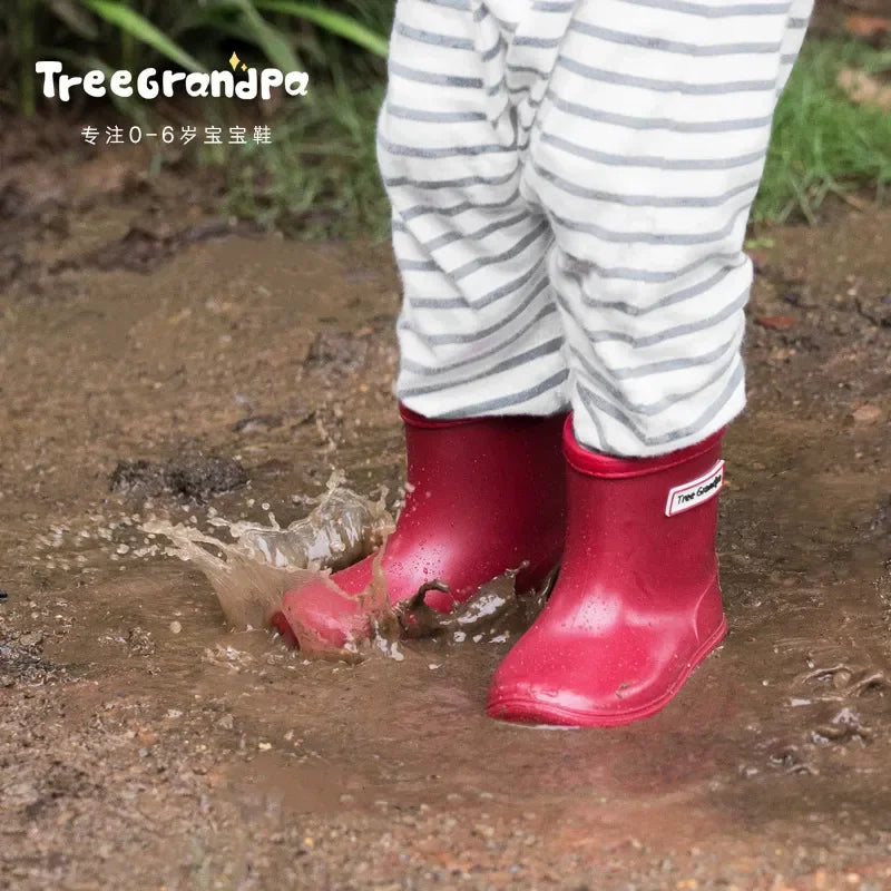 Kids Rain Boots – Waterproof PVC Anti-Slip Mid-Calf Shoes for Boys & Girls