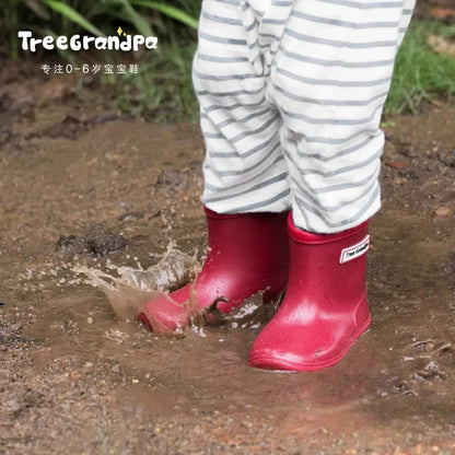 Kids Rain Boots – Waterproof PVC Anti-Slip Mid-Calf Shoes for Boys & Girls